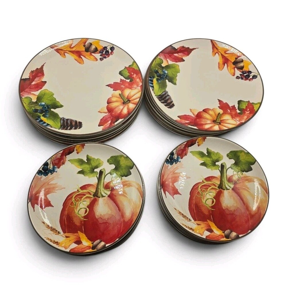 Better Homes & Gardens "Harvest" Pumpkin Stoneware Dinnerware Set – 20 Pieces